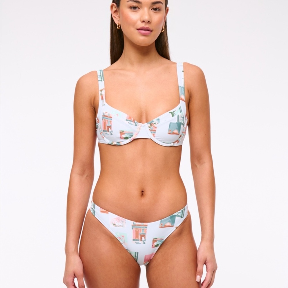 Abercrombie light blue patterned Bikini
